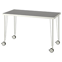 LINNMON利蒙/桌子-淡灰色/白色120x60厘米