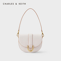 CHARLES＆KEITH2021春季新品CK2-80781412女士马蹄扣腋下包马鞍包 粉红色Pink M