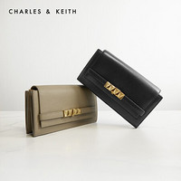 CHARLES＆KEITH2021春季新品CK6-10770480女士链条翻盖斜挎包钱包 Khaki卡其色 XS