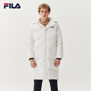 FILA 斐乐官方羽绒服男子2020冬季新款保暖连帽中长款羽绒外套男 标准白-WT 190/108A/XXXL