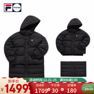 FILA  FUSION 斐乐 女士羽绒服 2020年冬季新款休闲外套 深黑-BK 175/92A/XL