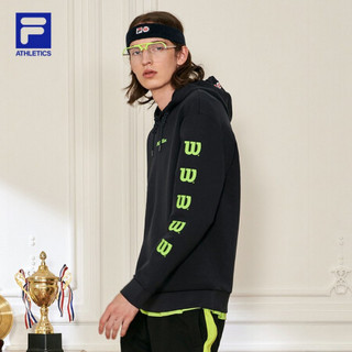 FILA ATHLETICS 斐乐 男子连帽卫衣 2020夏秋同款宽松舒适长袖 RD宝蓝-NV 190/108A/XXXL