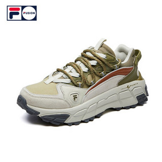 FILA FUSION SKYRUNNER女跑步鞋2021春季新款登山风运动鞋ins潮 帆布绿/银绿色-TS 38.5