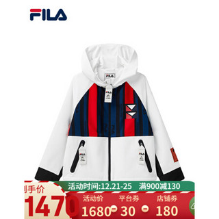 FILA x MIHARA斐乐毛呢上衣女子2021春季新款休闲时尚运动衫 白色-WT 155/76A/XS