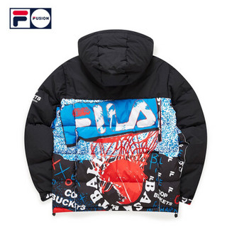 FILA 斐乐官方 男子羽绒服2020冬季马伯骞同款时尚轻盈保暖连帽羽绒外套 标准白-WT（宽松版型，建议拍小一码） 170/92A/M