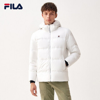 FILA 斐乐官方 男子羽绒服2020冬季新款时尚轻盈保暖连帽羽绒外套 标准白-WT 190/108A/XXXL