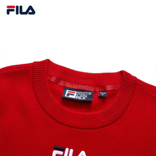 FILA 斐乐官方 女士编织衫2020冬季新款时尚潮流套头针织上衣女 传奇红-RD 170/88A/L