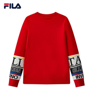 FILA 斐乐官方 女士编织衫2020冬季新款时尚潮流套头针织上衣女 传奇红-RD 170/88A/L