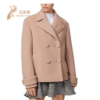 Versace/范思哲2020新款女士休闲风格优雅双排扣百搭羊毛毡外套 浅粉色 38