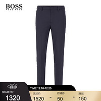 HUGO BOSS 雨果博斯裤子男2020早春款商务时尚斜纹弹力修身长裤 402-深蓝色 52