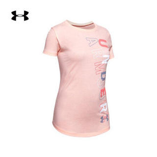 安德玛官方UA Wordmark女童运动短袖T恤Under Armour1351644 橙色845 YS