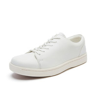 Clarks 其乐 Kitna Lo系列 男士牛皮革小白鞋 261533747 白色 44