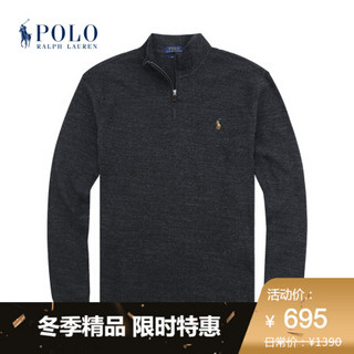 Ralph Lauren/拉夫劳伦男装 经典款棉质针织套头衫12639 001-黑色 XS