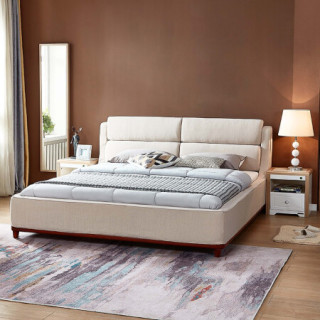 商品全友家居床北欧布艺双人床18米卧室家具大床可拆洗105126布床