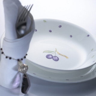 康宁餐具（CORELLE）三层夹层玻璃紫莓牛排盘水果盘17cm浅碟散餐家用 紫莓6.7英寸浅碟-单件