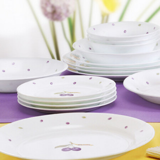 康宁餐具（CORELLE）三层夹层玻璃紫莓牛排盘水果盘17cm浅碟散餐家用 紫莓6.7英寸浅碟-单件