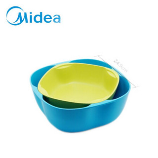 美的（Midea）双层果篮大口径多功能吐果皮食品级塑料绿色 MP-FP25P01