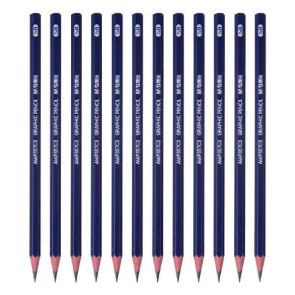 商品晨光(m&g)文具学生5b六角木杆铅笔 美术考试炭笔素描铅笔 12支/盒