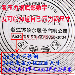 苏泊尔（SUPOR） 压力锅胶圈不锈钢高压锅专用耐高温密封圈硅橡胶圈（拆封后不退换） 22CM YS22E06