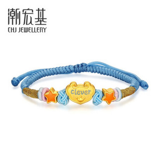 潮宏基 CHJ JEWELLERY 宝护祝福 足金黄金转运珠手绳宝宝款定价 SCG30003340 健康平安