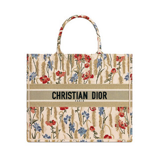 Dior 迪奥 BOOK TOTE系列 Dior Hibiscus 女士手提托特包 M1296ZRTN_M918 米色 小号