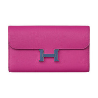 HERMÈS 爱马仕 女士小牛皮钱包 H063626 玫红色