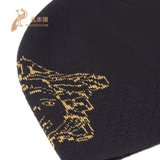 孔雀翎Versace/范思哲2020新款女士带有美杜莎图案羊毛混纺黑色帽子 黑色 均码