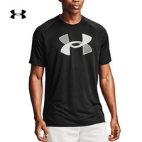 安德玛官方UA Tech Big Logo男子运动训练短袖T恤Under Armour1357234 黑色001 XL