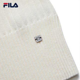 FILA 斐乐官方 女编织衫2021春季新款舒适亲肤运动毛衣女 牧筠白-IV 160/80A/S