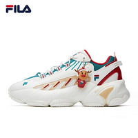 FILA 斐乐官方老爹鞋男鞋2021春季新款圣诞配色运动鞋ADE潮 明亮白/深丛绿-BD 40