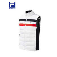 FILA ATHLETICS 斐乐 男子马甲 2020冬新款保暖白鹅绒运动羽绒服 标准白-WT 180/100A/XL