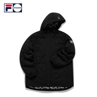 FILA FUSION x WM白山联名 斐乐男士棉服2021春季新款潮流外套 深黑-BK（宽松版型，建议拍小一码） 185/104A/XXL