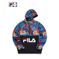 FILA FUSION 斐乐男士梭织外套2020秋冬新款拼接ins潮 满地提花-DB 170/92A/M