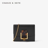 CHARLES＆KEITH2021春季CK6-10680846女士金属扣链条短款钱包 Black黑色 XXS