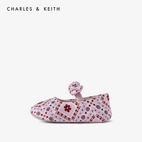 CHARLES＆KEITH2021春季CK9-71700095幼儿童鞋蝴蝶结装饰宝宝玛丽珍鞋 粉红色Pink 16