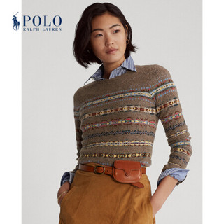 Ralph Lauren/拉夫劳伦女装 2020年秋季费尔岛杂色圆领针织毛衫21768 270-棕色 M