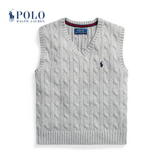 Ralph Lauren/拉夫劳伦男童 2020年秋季绞花编结毛衫背心34356 020-灰色 5