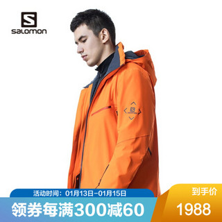 萨洛蒙（Salomon）男款 户外运动透气保暖防水滑雪羽绒服BRILLIANT JACKET M 橘红色C13994 L