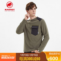 Mammut 猛犸象 Innominata 秋冬圆领男士中层保暖舒适上衣防寒抓绒衣 1014-02510 蜥绿色-黑色 XXL