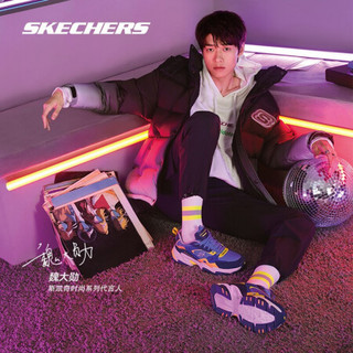 斯凯奇 SKECHERS 经典休闲鞋 男子运动鞋 老爹鞋 666164/BLYL 蓝色 41.5码 US8.5码