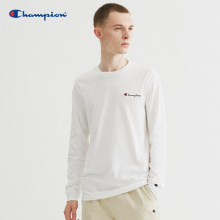 Champion2020秋冬新款男式草写小C圆领长袖T恤 黑色 XXL