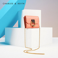 CHARLES＆KEITH2021春季CK6-10680846女士金属扣链条短款钱包 Peach桃红色 XXS