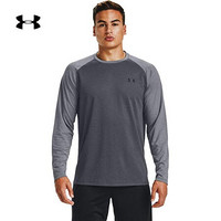 安德玛官方UA Textured男子运动训练长袖T恤Under Armour1356851 黑色001 XXL