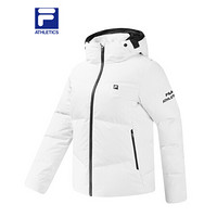 FILA ATHLETICS 斐乐 女士羽绒服2020年冬季新款连帽保暖短款外套 玉石白-WT 160/80A/S