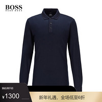 HUGO BOSS雨果博斯Polo衫男2020款秋季三纽门襟舒适棉质长袖POLO衫 402-深蓝色 M