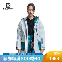 萨洛蒙（Salomon）女款 户外运动防水透气高弹保暖滑雪服AOP POC JKT W 白色202002 L