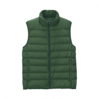 无印良品 無印良品 MUJI 男式 轻量 便携 立领背心 深绿色 S