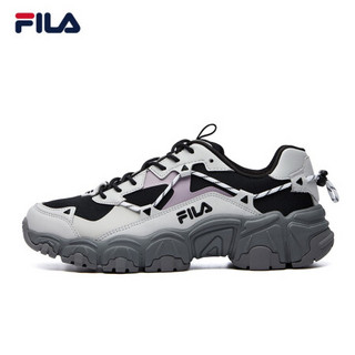 FILA 斐乐官方 猫爪鞋女鞋 老爹鞋2021年春季新款休闲运动鞋FLUID 黑/南极灰-BA 38