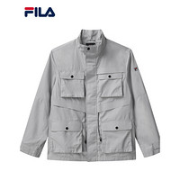 FILA 斐乐官方男士梭织外套2020秋冬新款潮流工装风衣运动外套男 板岩灰-GY 175/96A/L