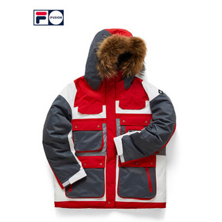FILA FUSION x WM白山联名 斐乐男士羽绒服2020冬新款保暖外套 传奇红-RD（宽松版型，建议拍小一码） 170/92A/M